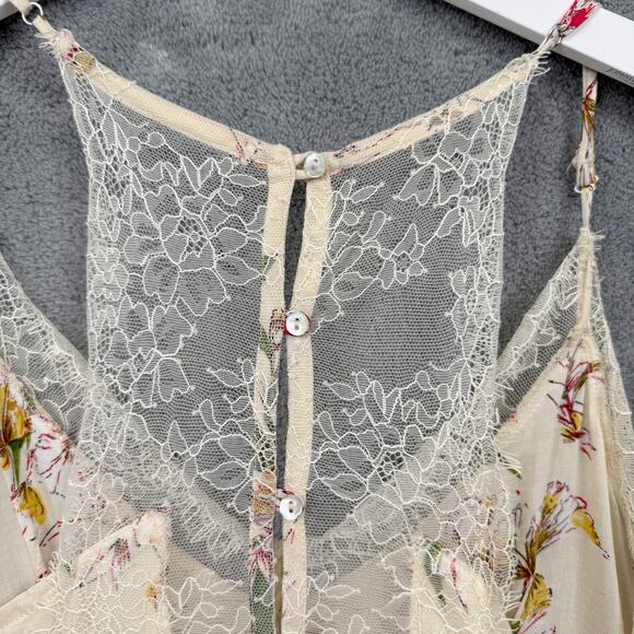 BLUSH Babydoll Wildflower‎ Floral High Low Mavi Dress Forest Fairy Etherial Sz L - Picture 7 of 11